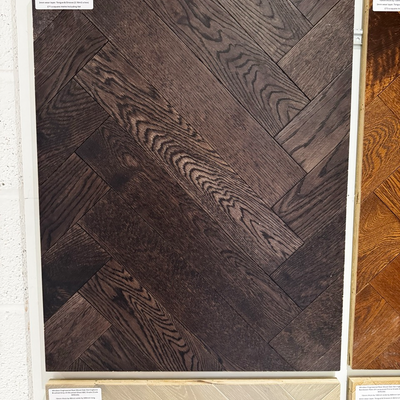 Windsor Engineered Real Wood Oak Herringbone Black Shadow UV Brushed Oiled